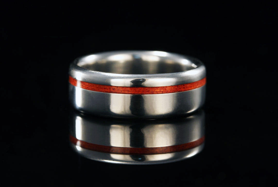 REDHEART WOOD TITANIUM OFFSET RING
