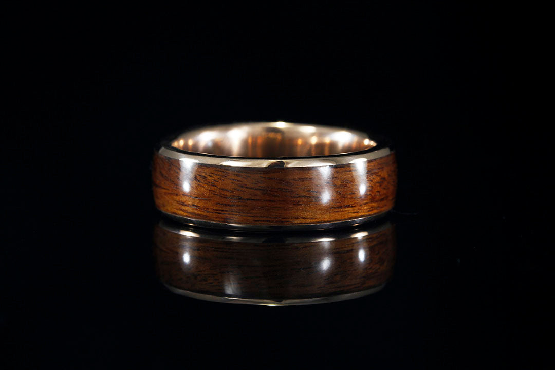 Timeless Resolve - Handcrafted Rose Gold & Rosewood Wedding Band