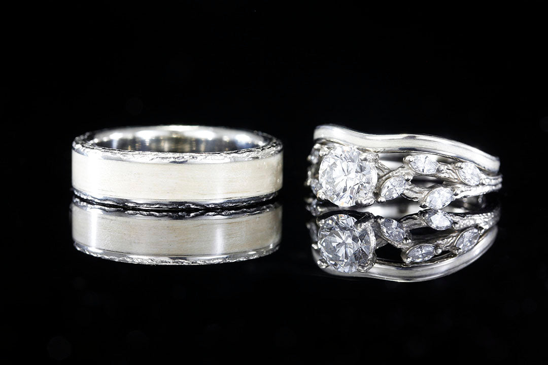 WHITE GOLD DIAMOND TWIG ENGAGEMENT RING