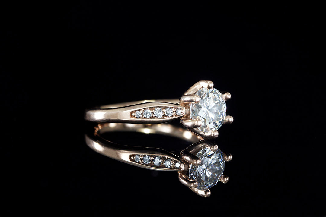 1ct Diamond 14K Rose Gold Engagement Ring