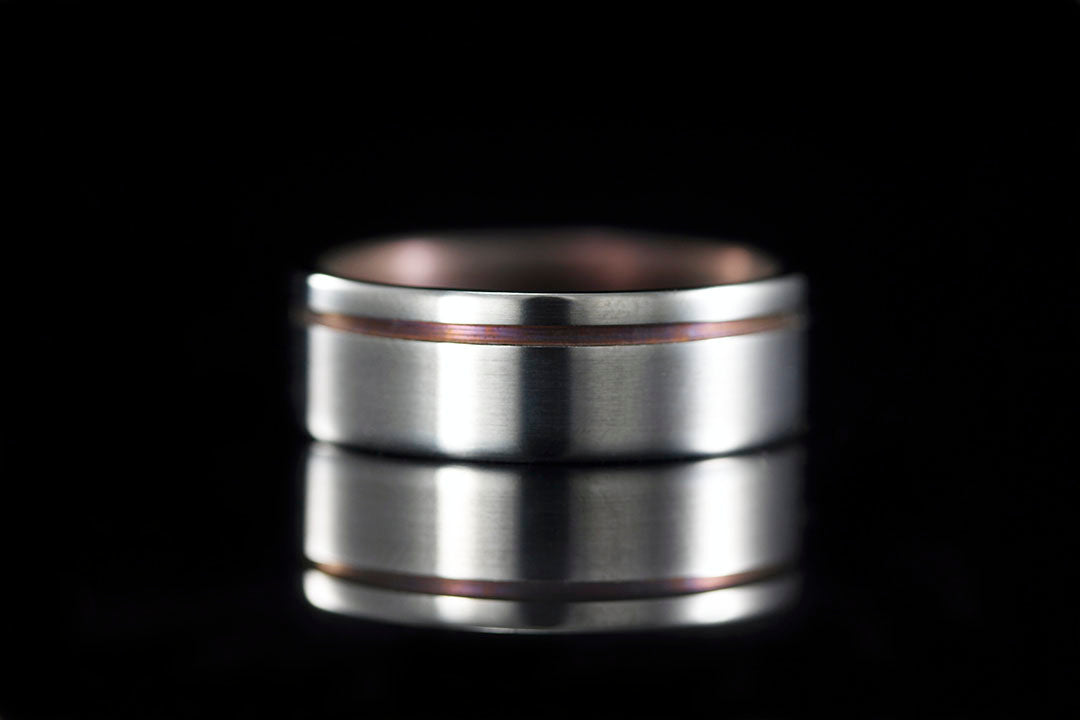 MEN'S OFFSET ANODIZED TITANIUM RING
