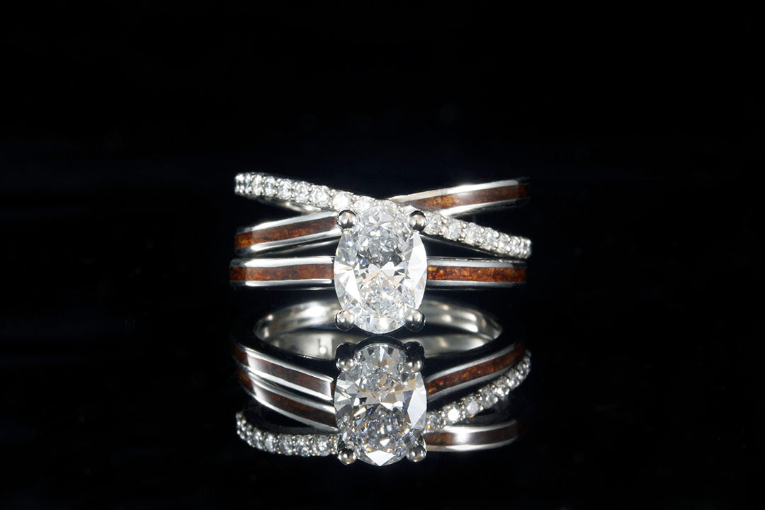 HAWAIIAN KOA PLATINUM DIAMOND ENGAGEMENT RING