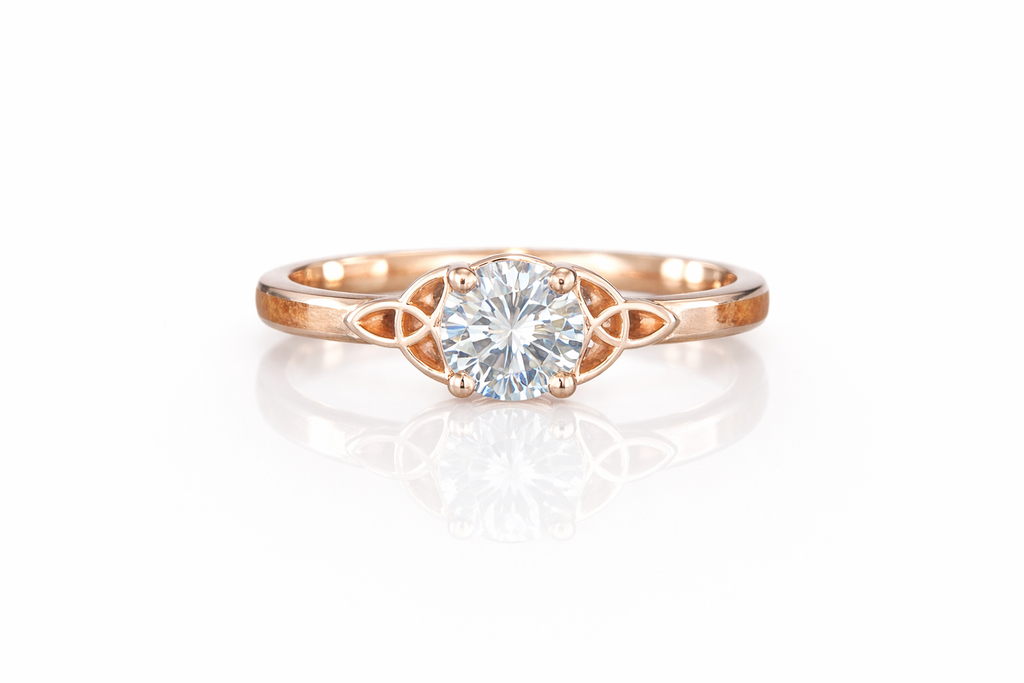 Ancient Kuari Wood 14K Rose Gold Celtic Knot Ring | Chasing Victory