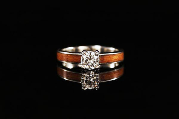 ANCIENT KAURI 14K WHITE GOLD DIAMOND TIFFANY RING