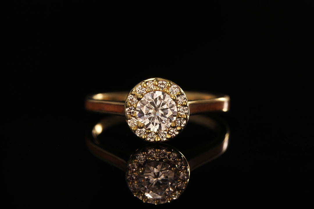 Wood Engagement ring for a woman, Applewood, Chasing Victory