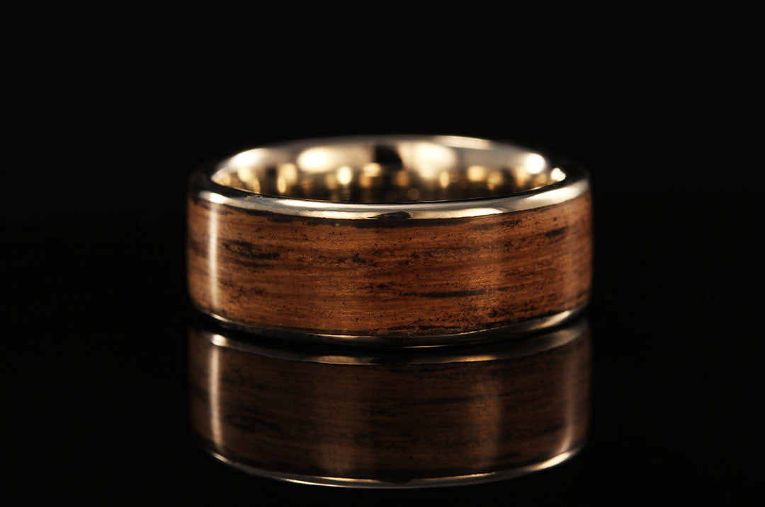 men's wood and platinum wedding ring, whiskey jack daniels, wedding band, Chasing Victory