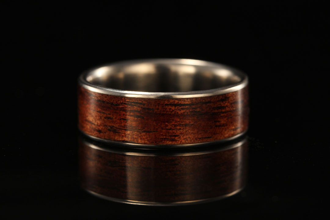Hawaiian Koa wood titanium ring, Chasing Victory, mens wedding band, wedding ring, golden interior