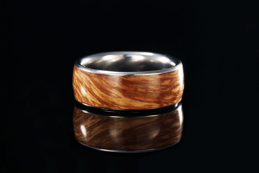 Bethlehem Olive Wood Titanium Ring