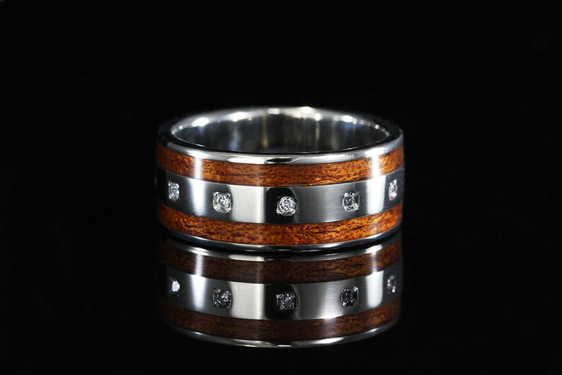 Men's mahogany and diamond ring