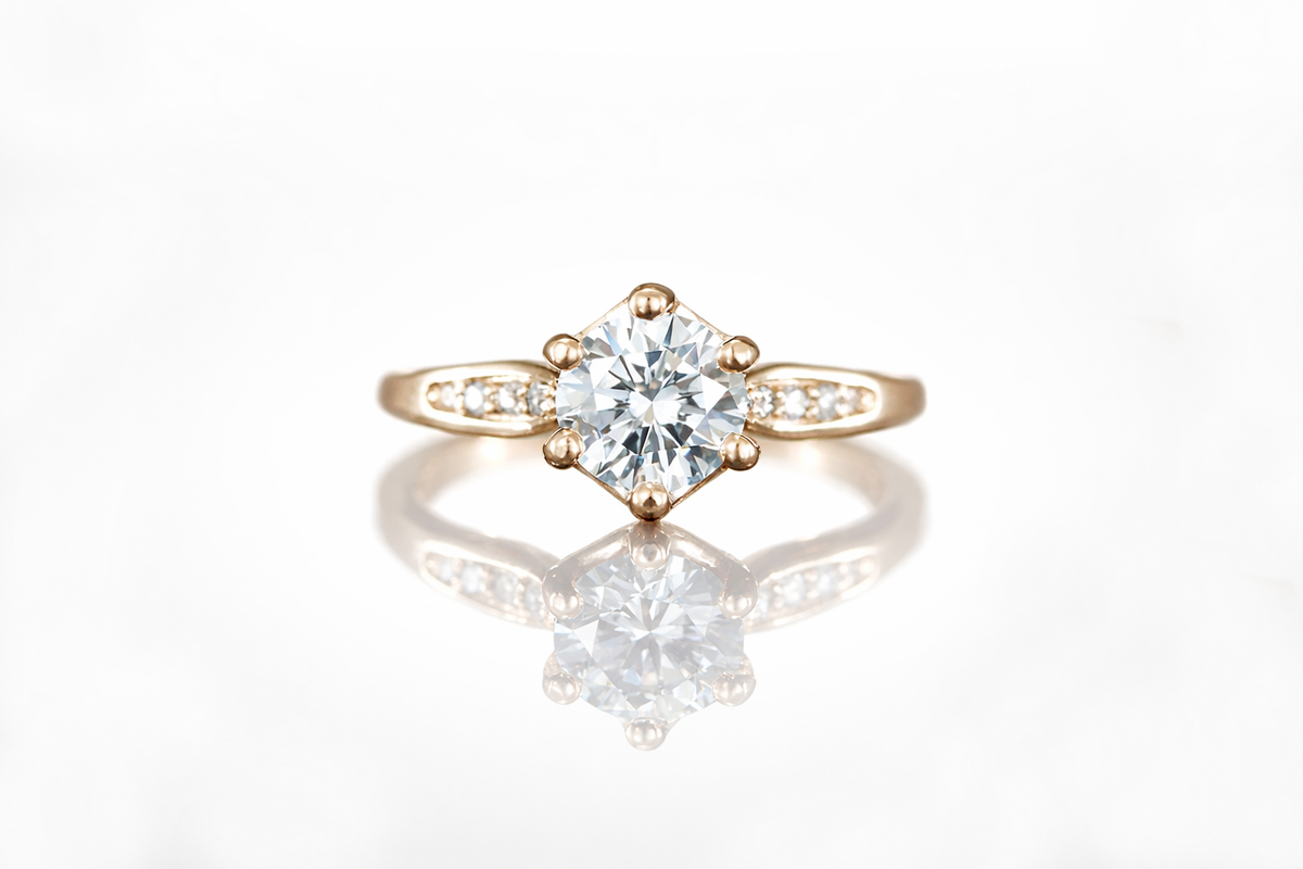 1ct Diamond 14K Rose Gold Engagement Ring