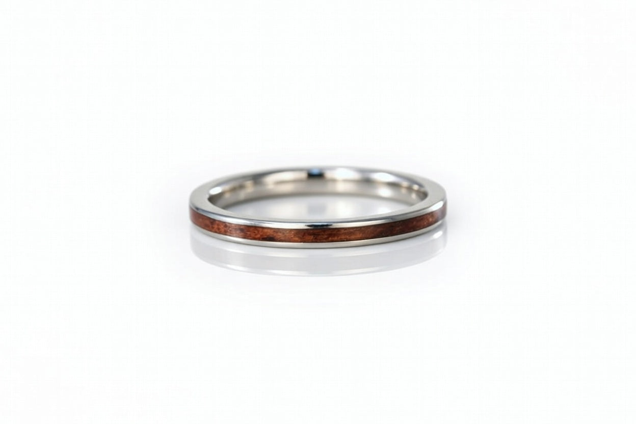 Koa Wood White Gold Ring – Chasing Victory