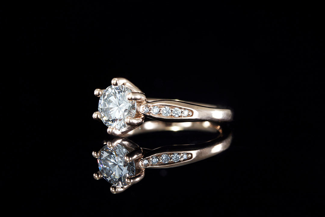 1ct Diamond 14K Rose Gold Engagement Ring