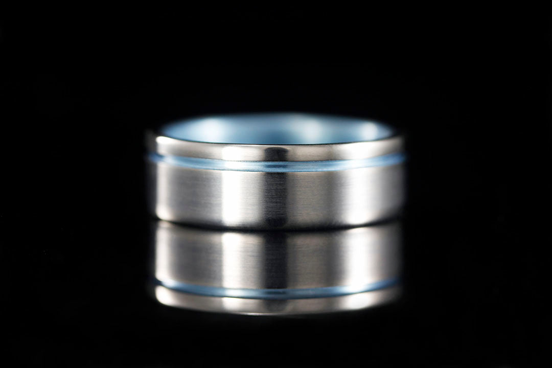 MEN'S OFFSET ANODIZED TITANIUM RING