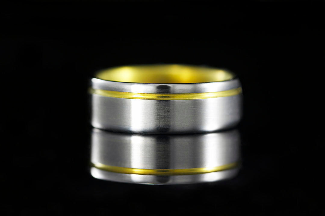 MEN'S OFFSET ANODIZED TITANIUM RING