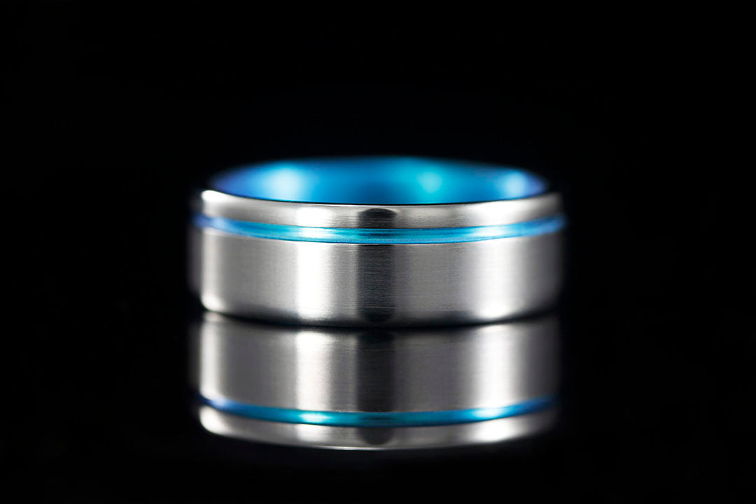 MEN'S OFFSET ANODIZED TITANIUM RING