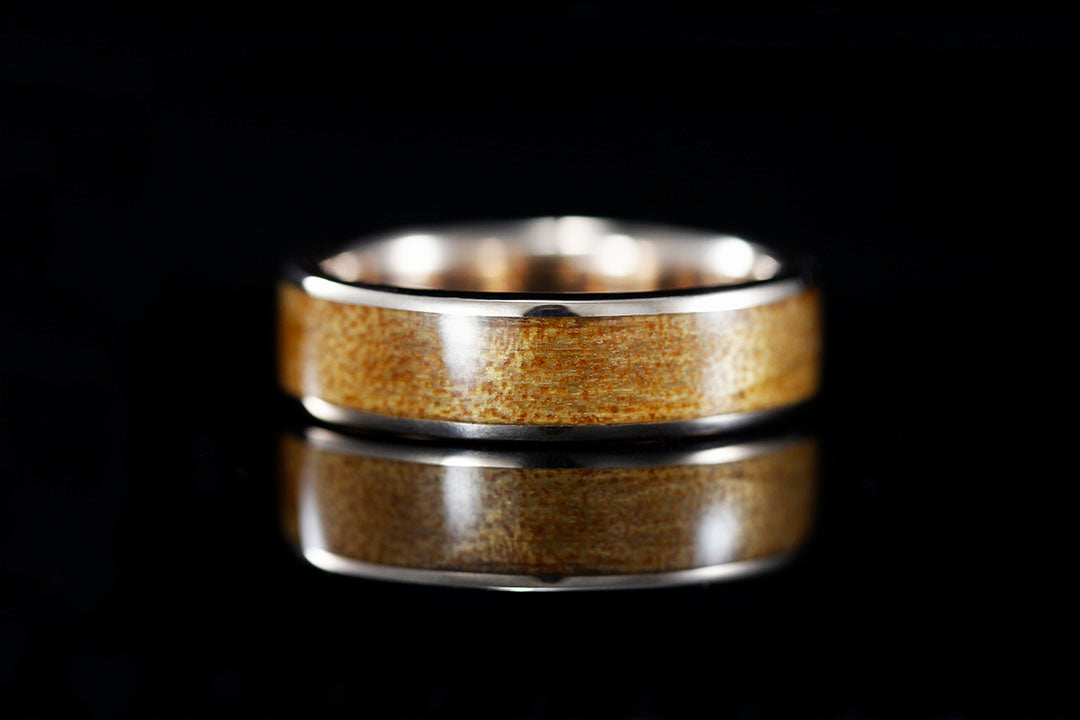 MEN'S ROSE GOLD ANCIENT KAURI WOOD RING