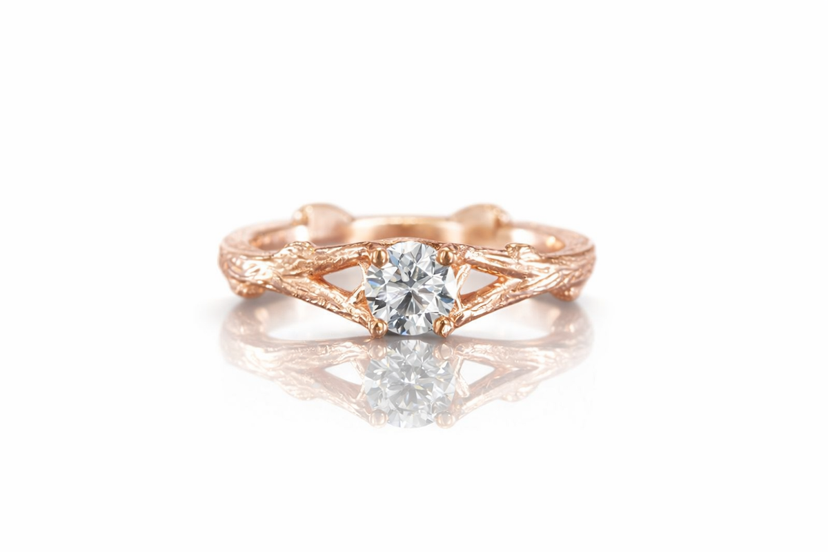 ROSE GOLD QUARTER CARAT DIAMOND TWIG RING