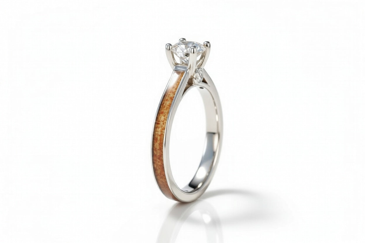 14K White Gold Diamond Tiffany | Kauri Wood | Chasing Victory