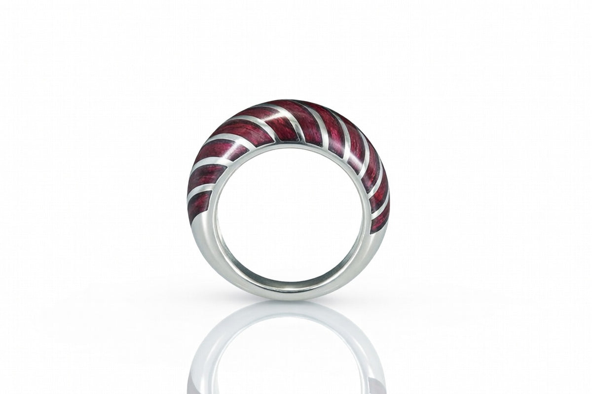 14K WHITE GOLD PURPLEHEART COCKTAIL RING