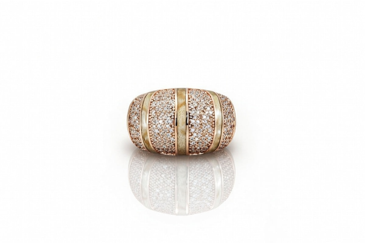 14K ROSE GOLD COCKTAIL RING WITH CHAMPAGNE DIAMONDS