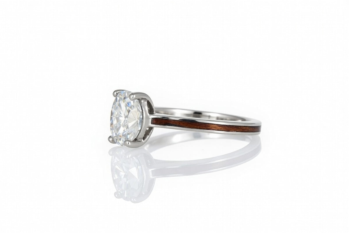 HAWAIIAN KOA PLATINUM DIAMOND ENGAGEMENT RING