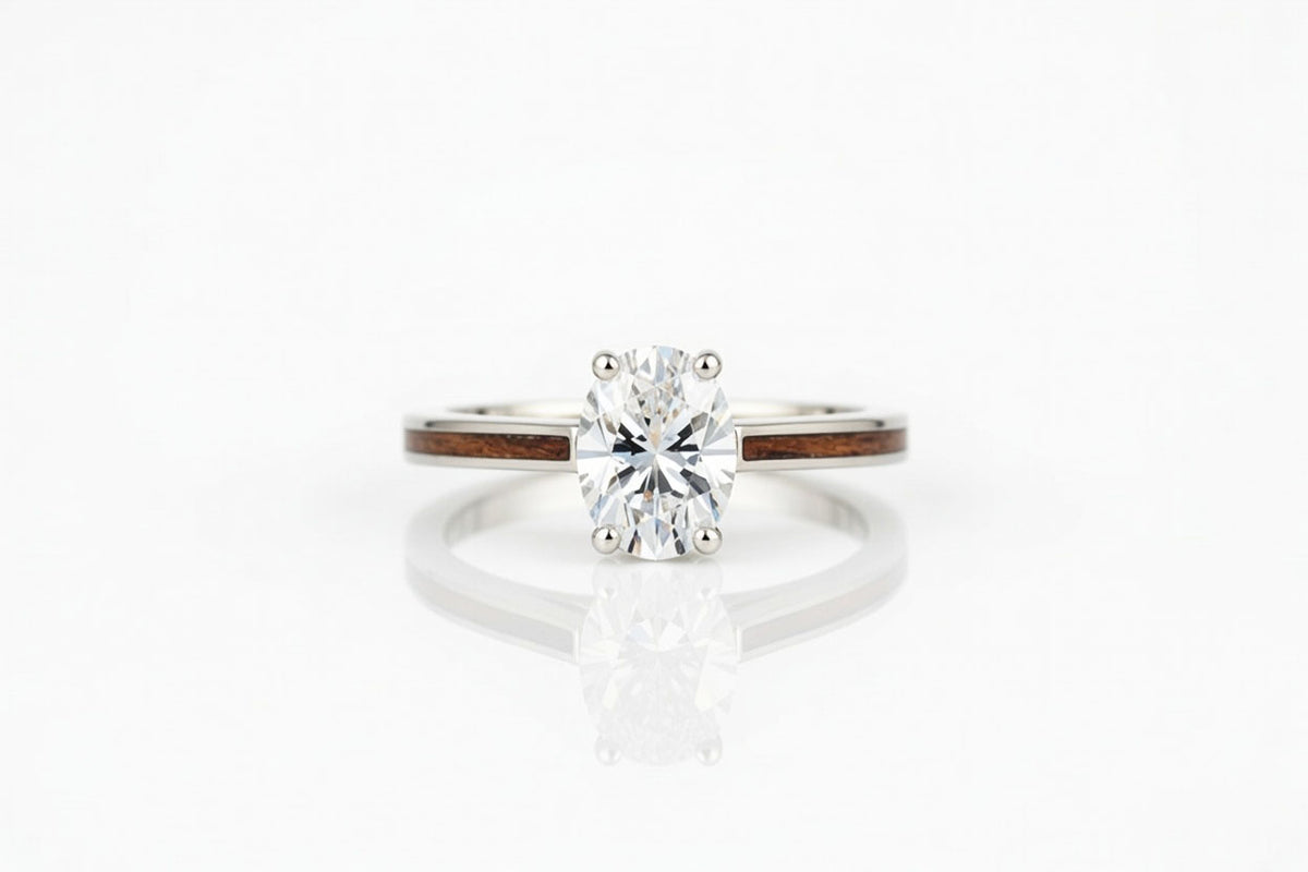 HAWAIIAN KOA PLATINUM DIAMOND ENGAGEMENT RING