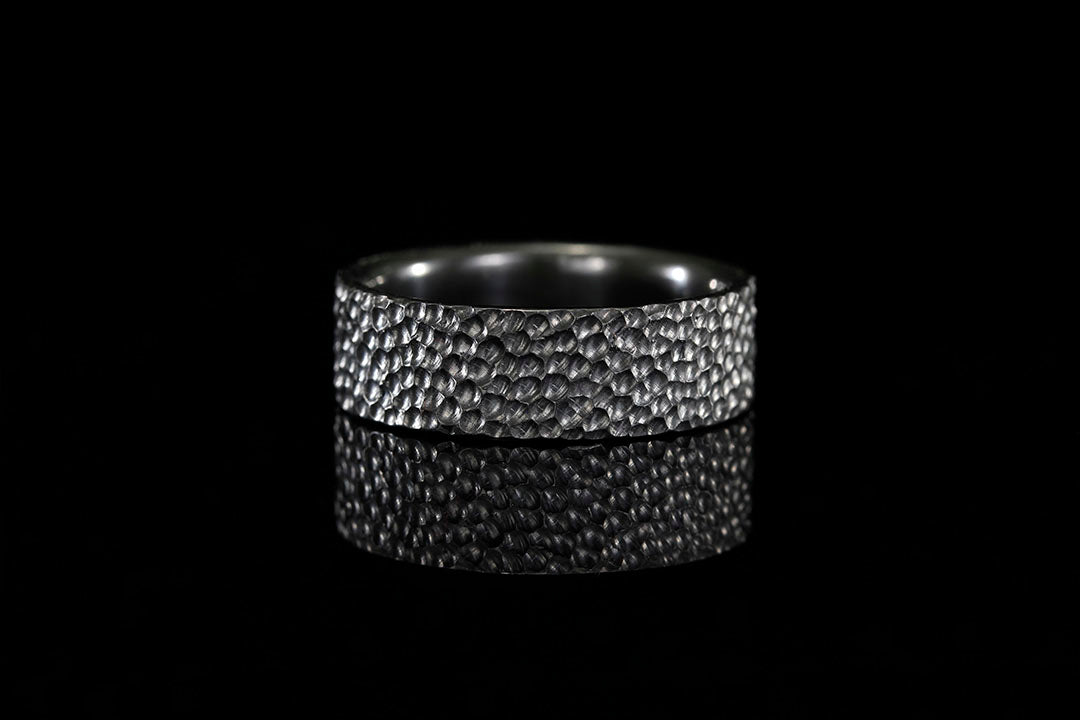 Textured Black Zirconium Men's Ring