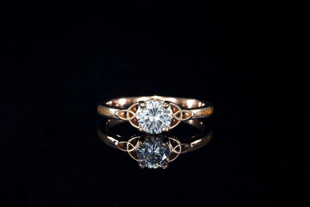 14K ROSE GOLD CELTIC KNOT ENGAGEMENT RING