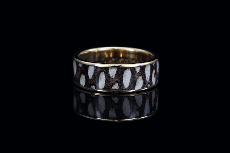 cobraskin ring, golden lining, wedding band
