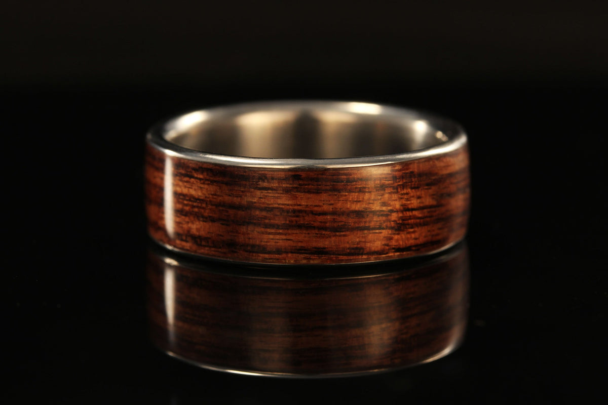 titanium mens ring with wood, kingswood mens ring, wedding band