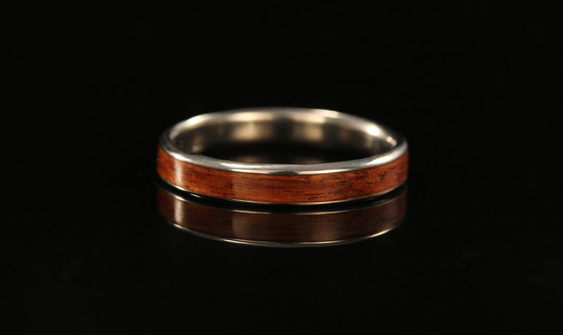 woman's wood ring with titanium, rosewood ring, engagement ring, wedding ring, wedding band
