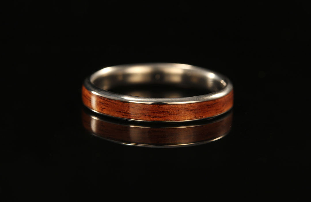 wood and titanium ring for a woman, engagement ring, rosewood titanium band, Chasing Victory