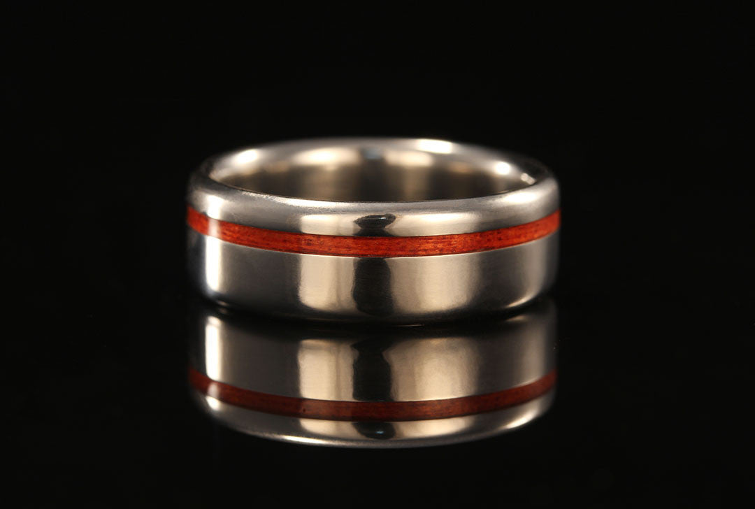 titanium and wooden ring, wedding ring, golden ring
