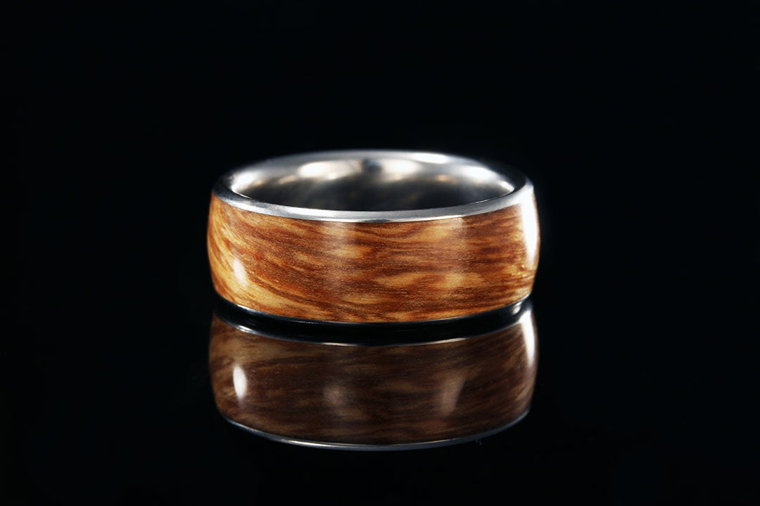 Men's Bethlehem Olive Wood Ring titanium, Chasing Victory