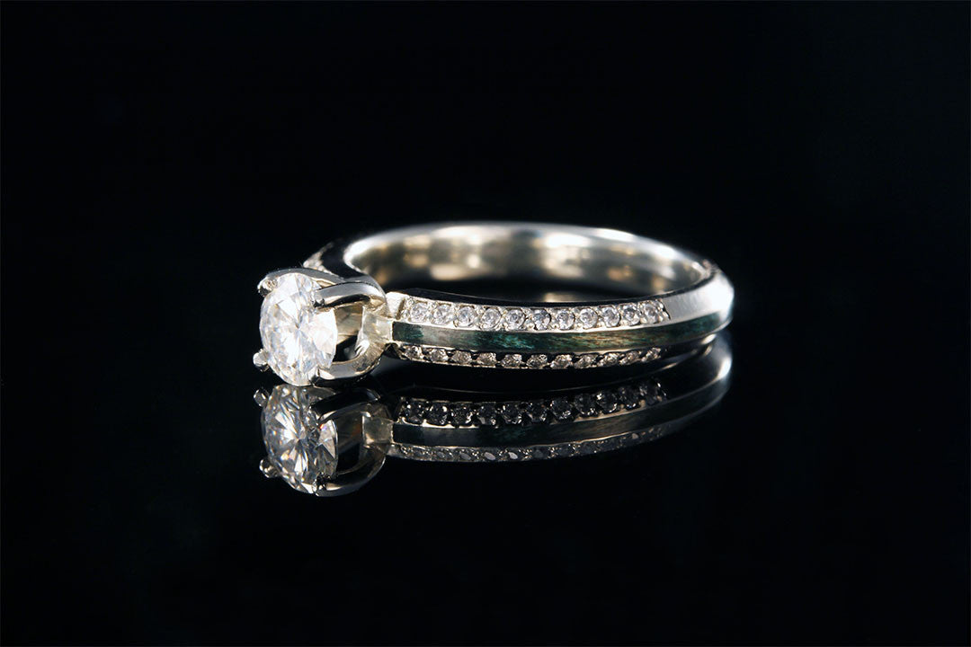 White gold ring, wedding ring, engagement ring, 14K white gold