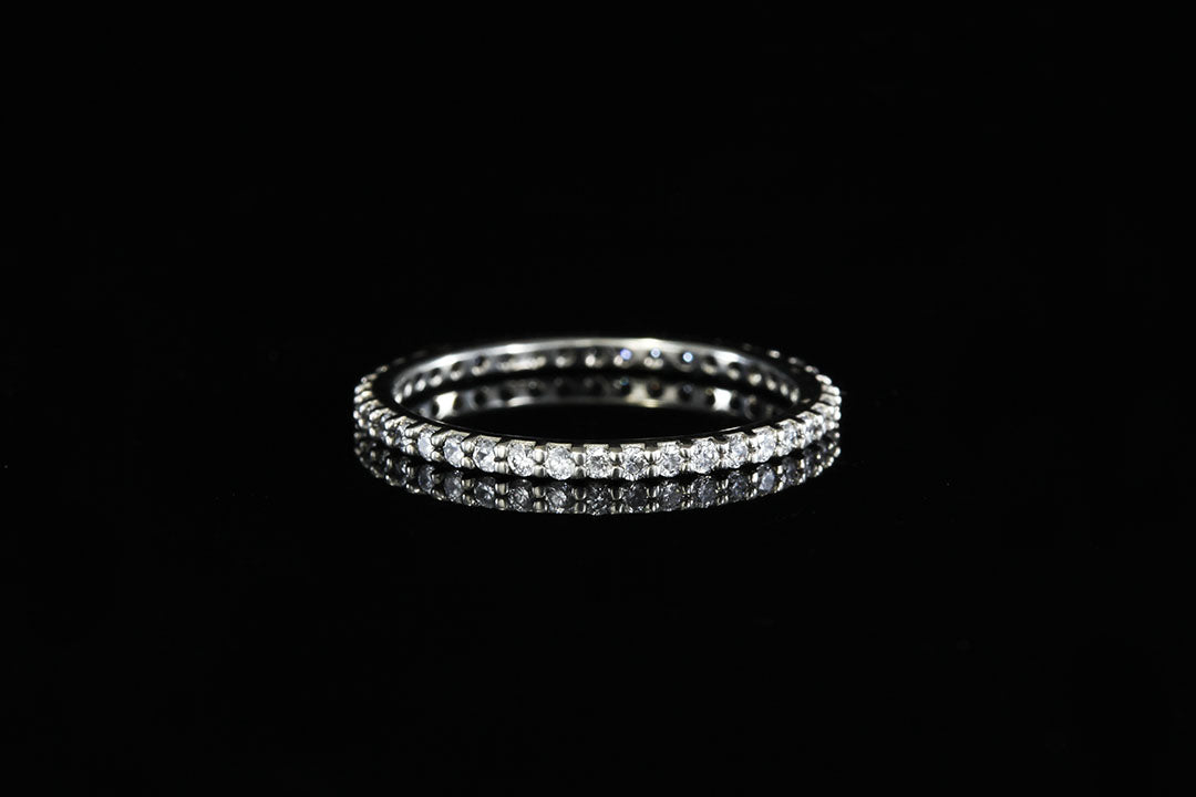 Diamond eternity ring, white diamond, round band