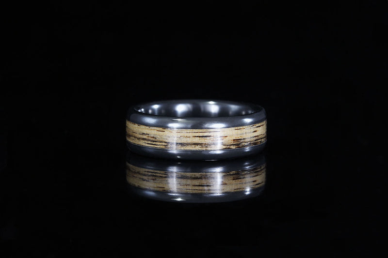 Zirconium Wood ring, ebony wood, mens engagement ring