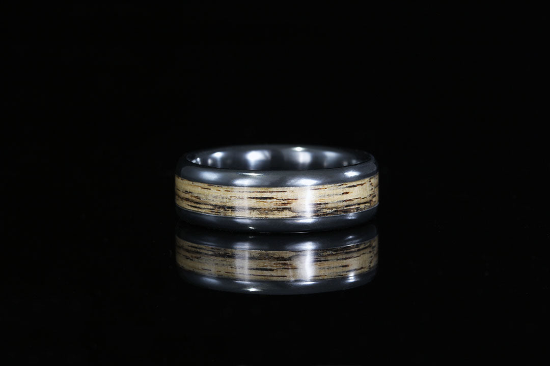 Men's Zirconium Wedding Ring, engagement ring, silver inner band