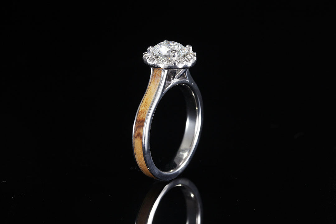 Platinum white diamond, upright view, engagement ring, wedding ring, Chasing Victory