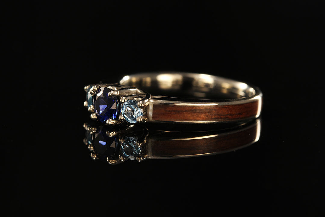Wood and on sale sapphire ring