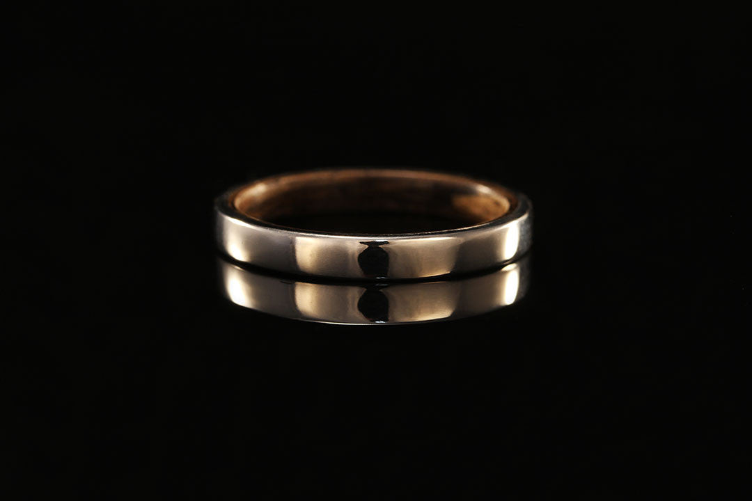 Walnut wood 14K white gold wood interior ring, Chasing Victory, engagement ring, wedding ring, wedding band