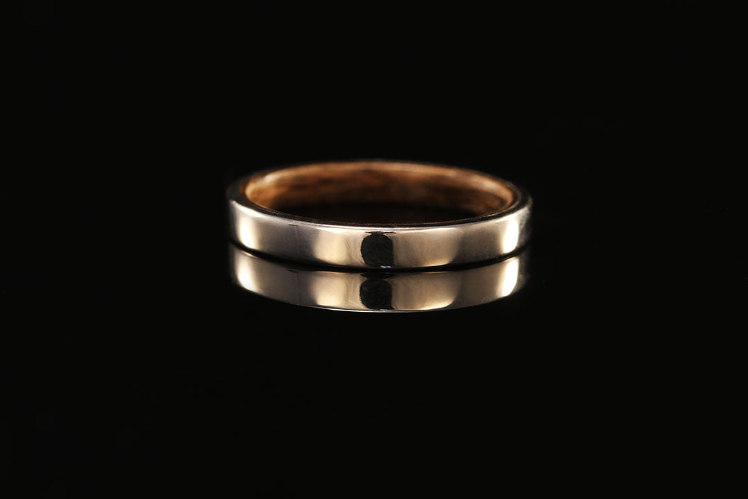 wooden interior ring with golden band