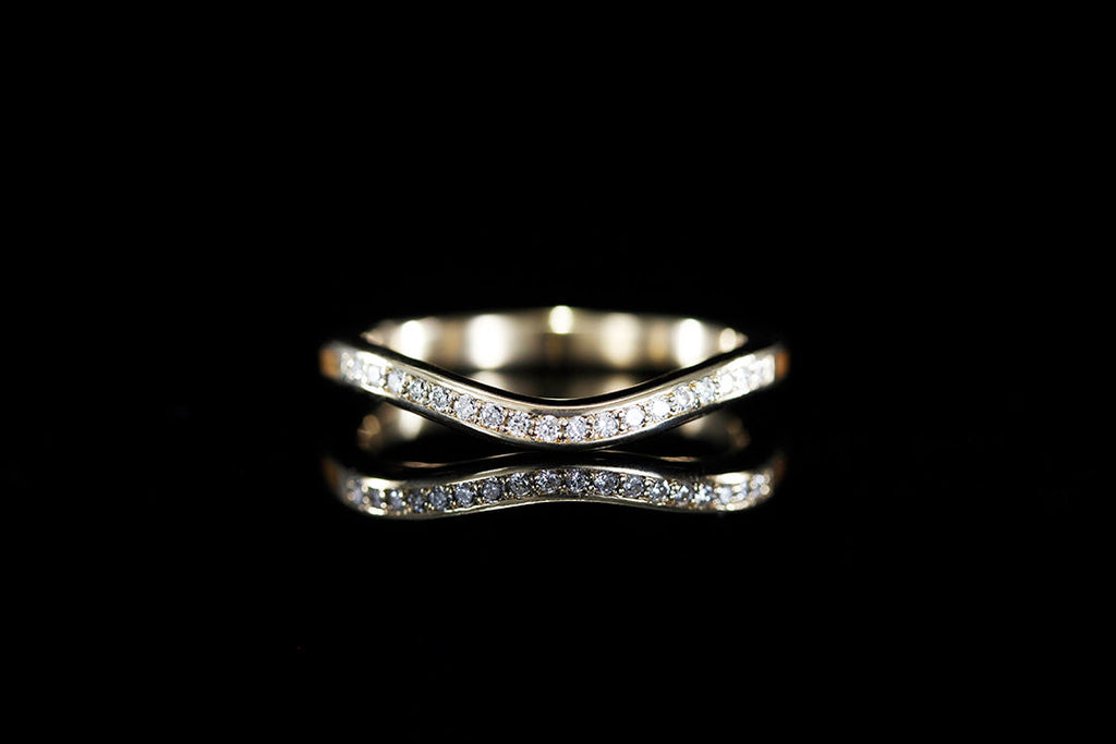 ANCIENT KUARI YELLOW GOLD LEAF ANNIVERSARY ACCENT RING