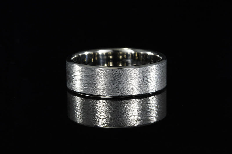 Men's textured ring, silver interior band